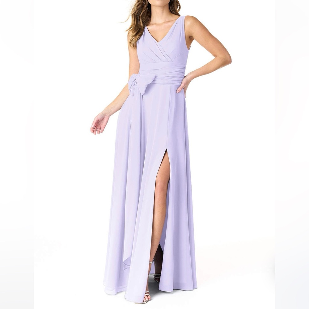 AZAZIE Bianca pleated chiffon dress in Lilac, size 0